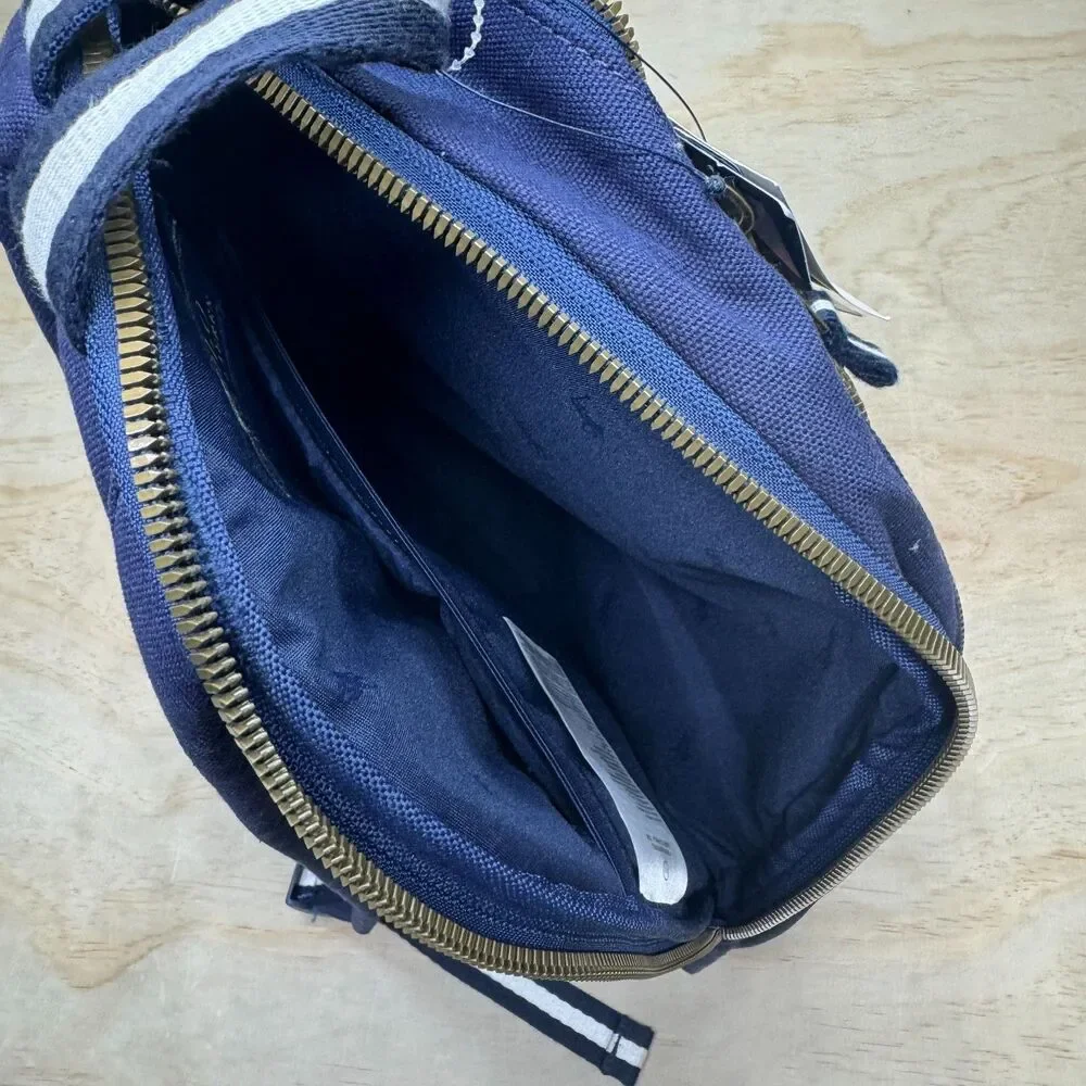 NEW Ralph Lauren Flag Canvas Backpack Newport Navy Blue Laptop Sleeve